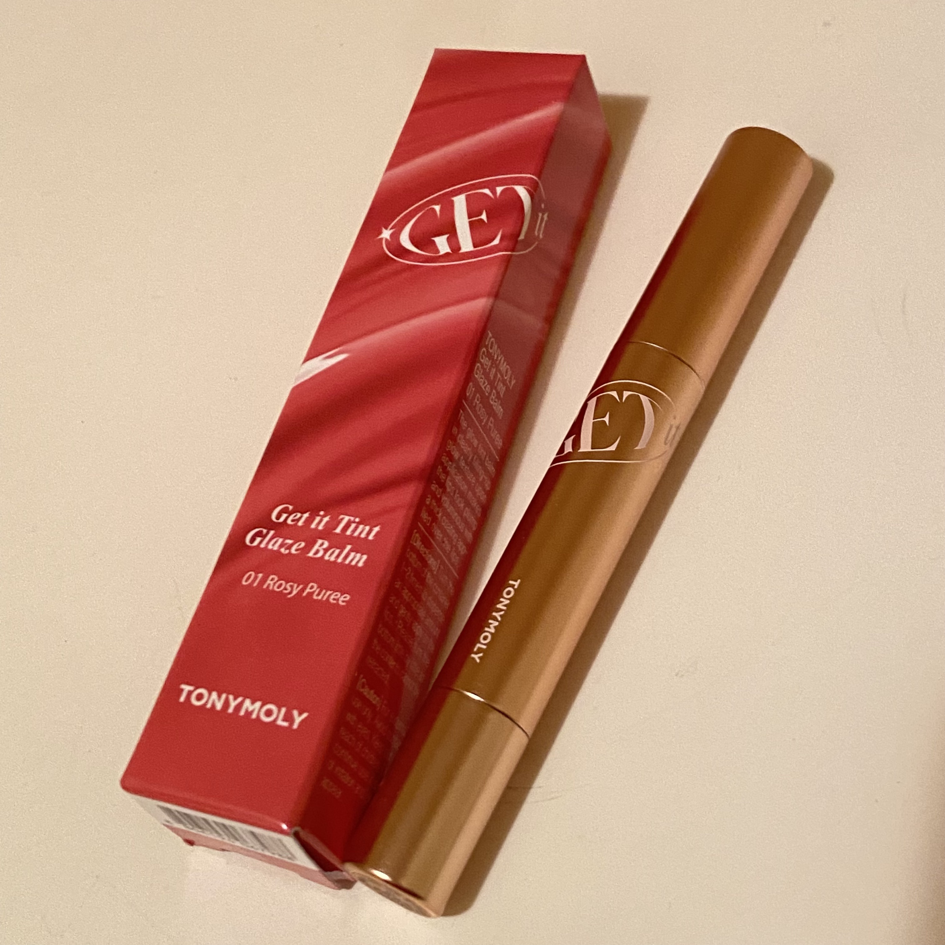 ゲットイットティントグレーズバーム 01 ローズピューレ/TONYMOLY/リップティントを使ったクチコミ（1枚目）