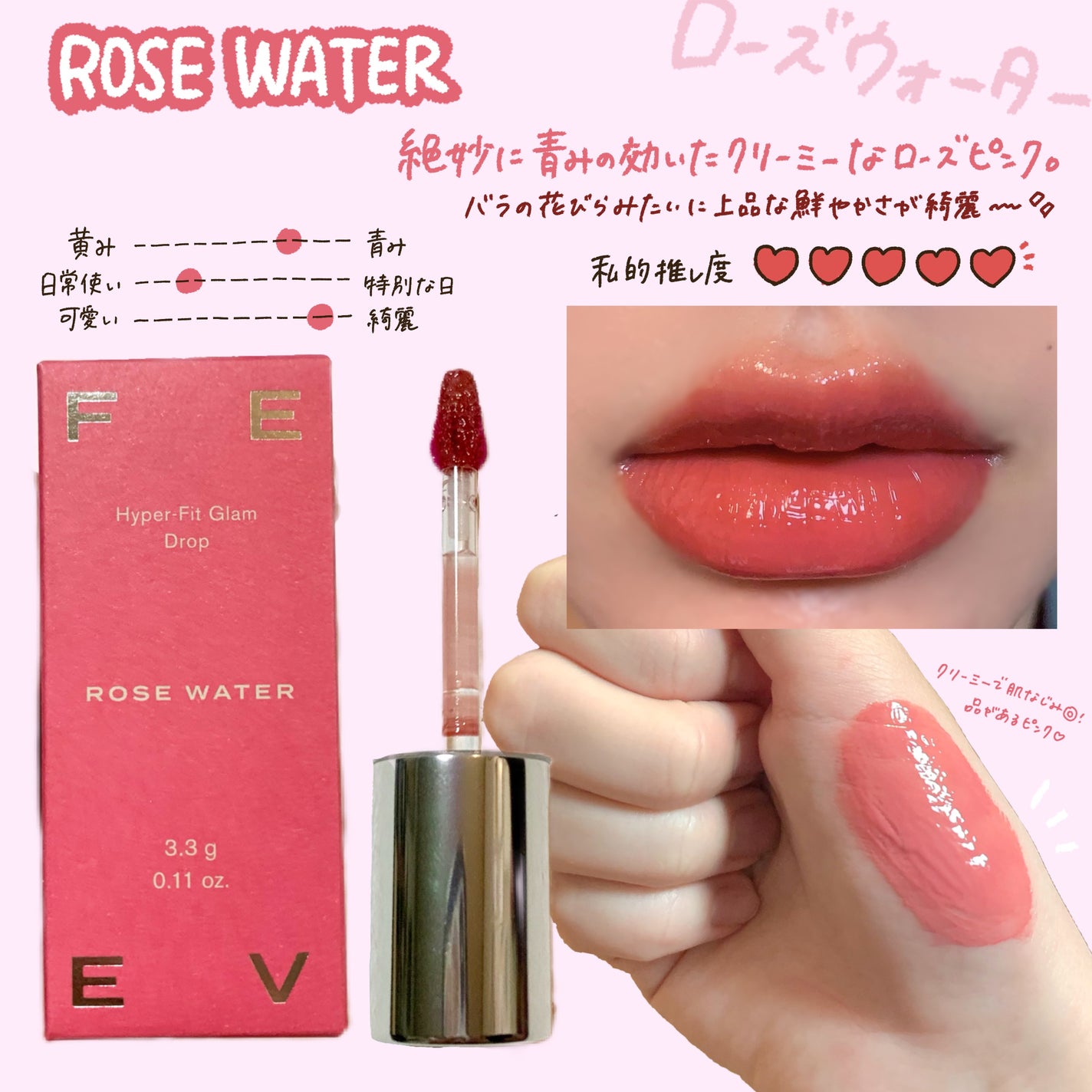 ハイパーフィットグラムドロップ/FEEV/リップグロスを使ったクチコミ(5枚目)