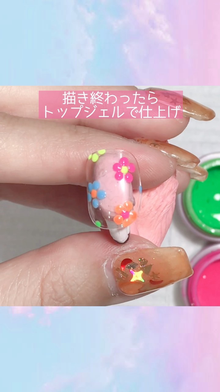 #ネイル,#お花柄ネイル,#花柄ネイル,#フラワーネイルのネイルデザイン