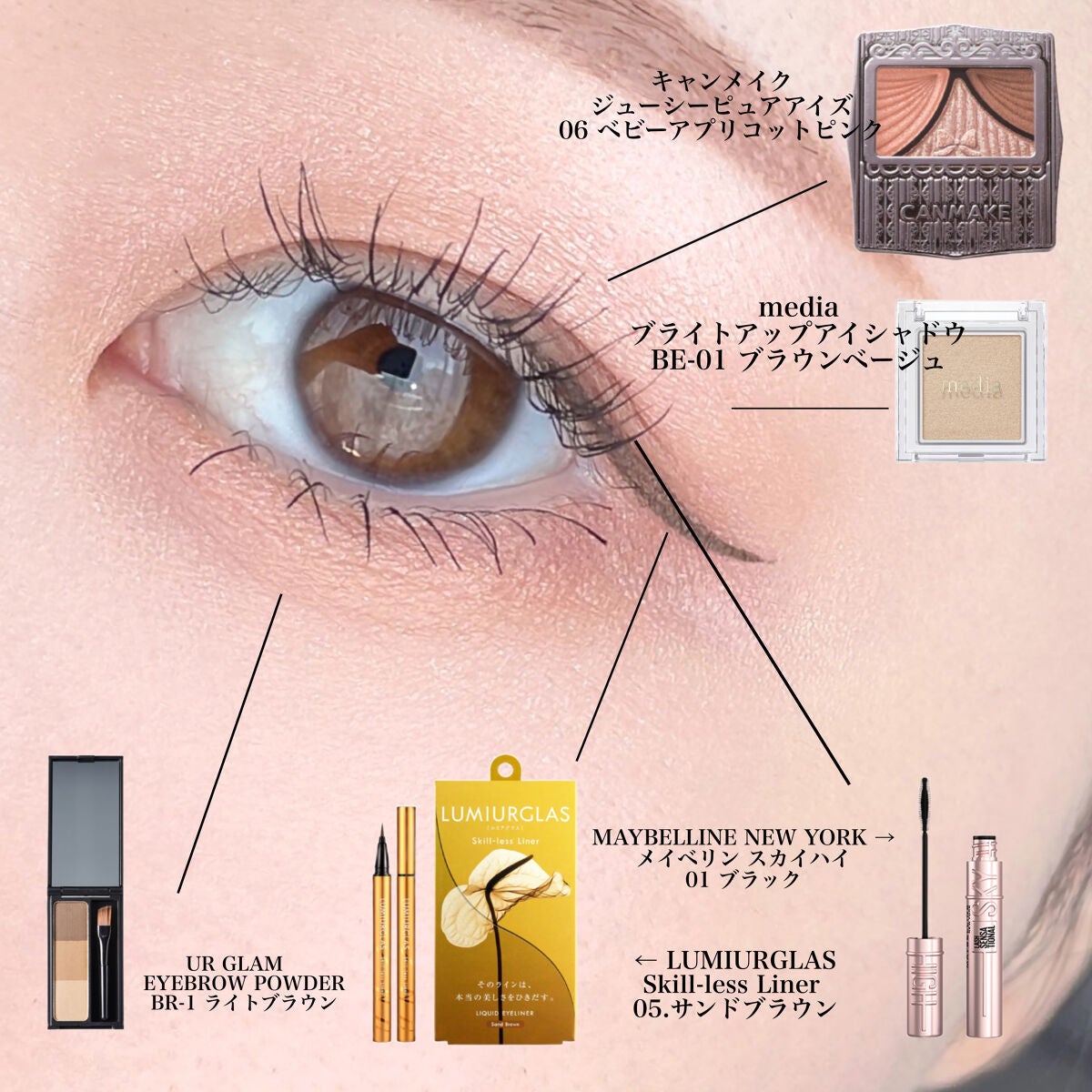 ジューシーピュアアイズ/キャンメイク/アイシャドウパレットを使ったクチコミ(2枚目)