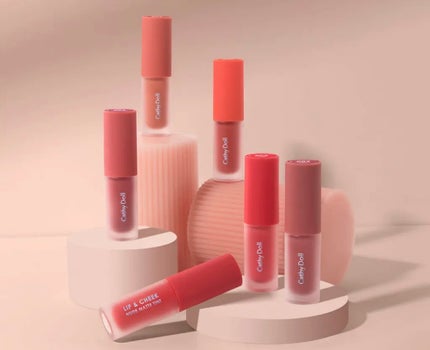 リップアンドチーク ヌードマットティント/CathyDoll/リップティントを使ったクチコミ(3枚目)