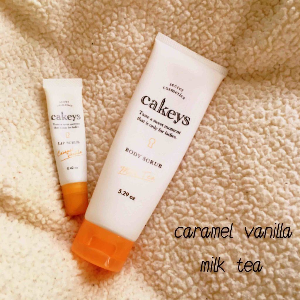cakeys ケーキーズ リップスクラブのクチコミ「アウトレットで見つけたスクラブたち
香りがすごく好きです！
特にボディスクラブのミルクティーは.....」（1枚目）