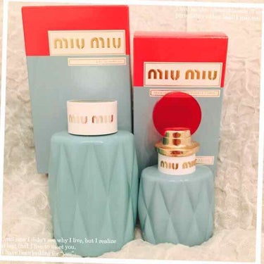 MIUMIU オードパルファム ボディローション

これをみた瞬間どツボ過ぎて即買いしました♡

マテラッセをイメージしたボトルと
「これぞMIUMIU！」って言えるこの色！！！
MIUMIU好きにはた