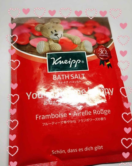 クナイプ クナイプ バスソルト フランボワーズの香りのクチコミ「この香りは大好きで😍😘❤️よく大きいサイズも買っています💕
こちらは使い切りサイズです😉
こち.....」(1枚目)