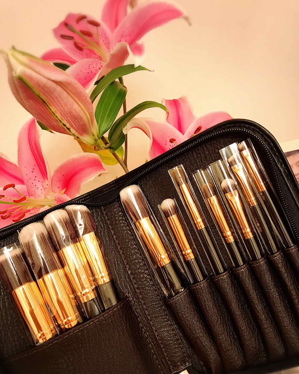 貴族のゴールド メイクブラシ11本セット 化粧ポーチ付き/SIXPLUS/メイクブラシを使ったクチコミ(1枚目)