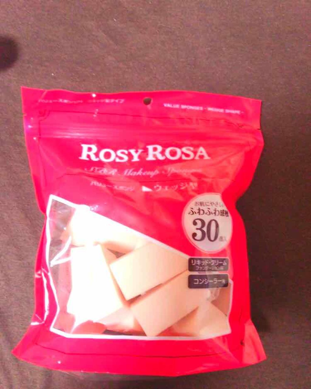 バリュースポンジN ウェッジ型タイプ 30P/ロージーローザ/パフ・スポンジを使ったクチコミ(1枚目)