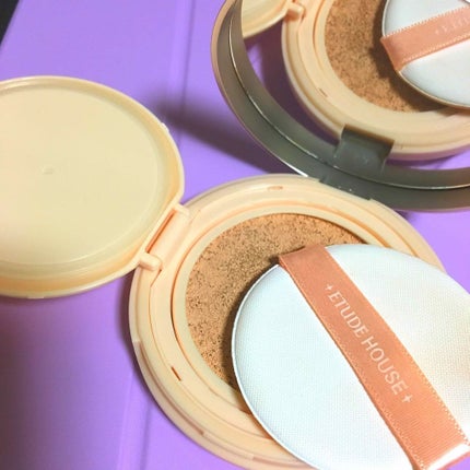 リアルパウダー クッション SPF50+/PA+++/ETUDE/クッションファンデーションを使ったクチコミ(2枚目)