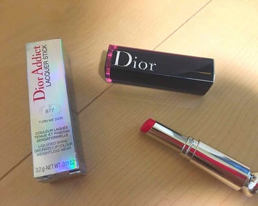 Dior ルージュ ディオール アディクトのクチコミ「当選したのが届きました〜（＾＿＾💗

色は877番です！
すごく綺麗な色でとても気に入りました.....」（1枚目）