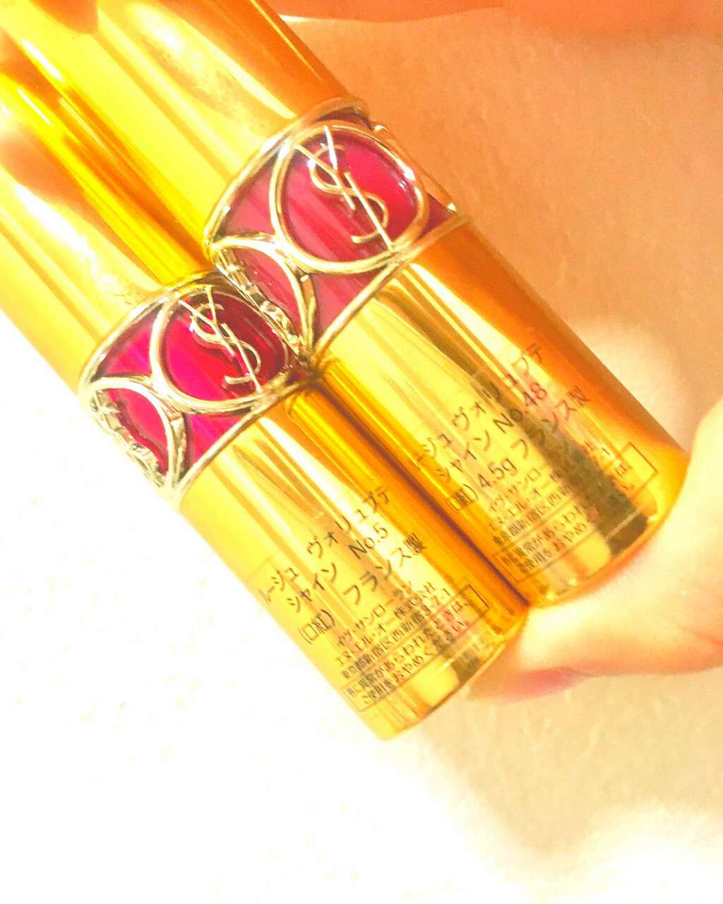 ルージュ ヴォリュプテ シャイン/YVES SAINT LAURENT BEAUTE/口紅を使ったクチコミ(2枚目)