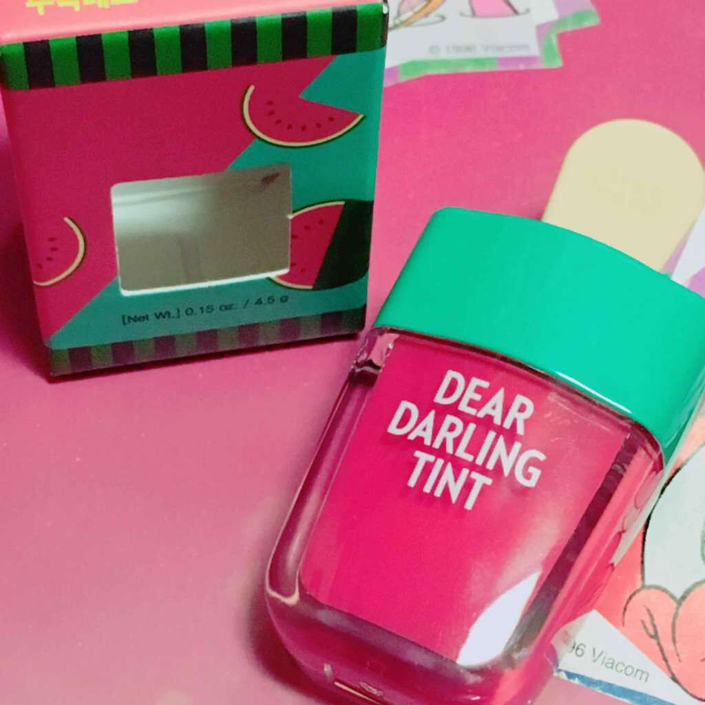 ディアダーリン ウォータージェルティント (アイスティント)/ETUDE/口紅を使ったクチコミ(2枚目)