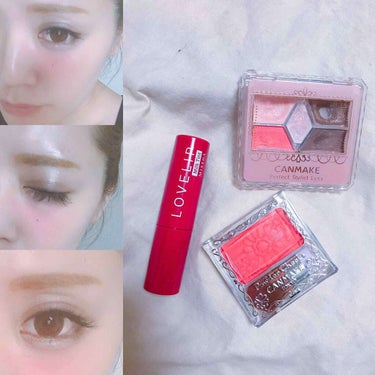 MISSHA ラブリップ ミルクティントのクチコミ「血色メイク💄⁂
赤いチークをぽんぽんとつけて内側から滲み出るような血色感を⁂ポイントはファンデ.....」（1枚目）