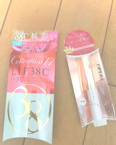 七夕にフローフシのlip38℃が発売されたので購入しました💓
合わせて、ピンクメイクをしたかったのでoperaシアーリップカラーの24番ニュアンスピンクを購入しました！

まず38℃lipは色素が薄い唇