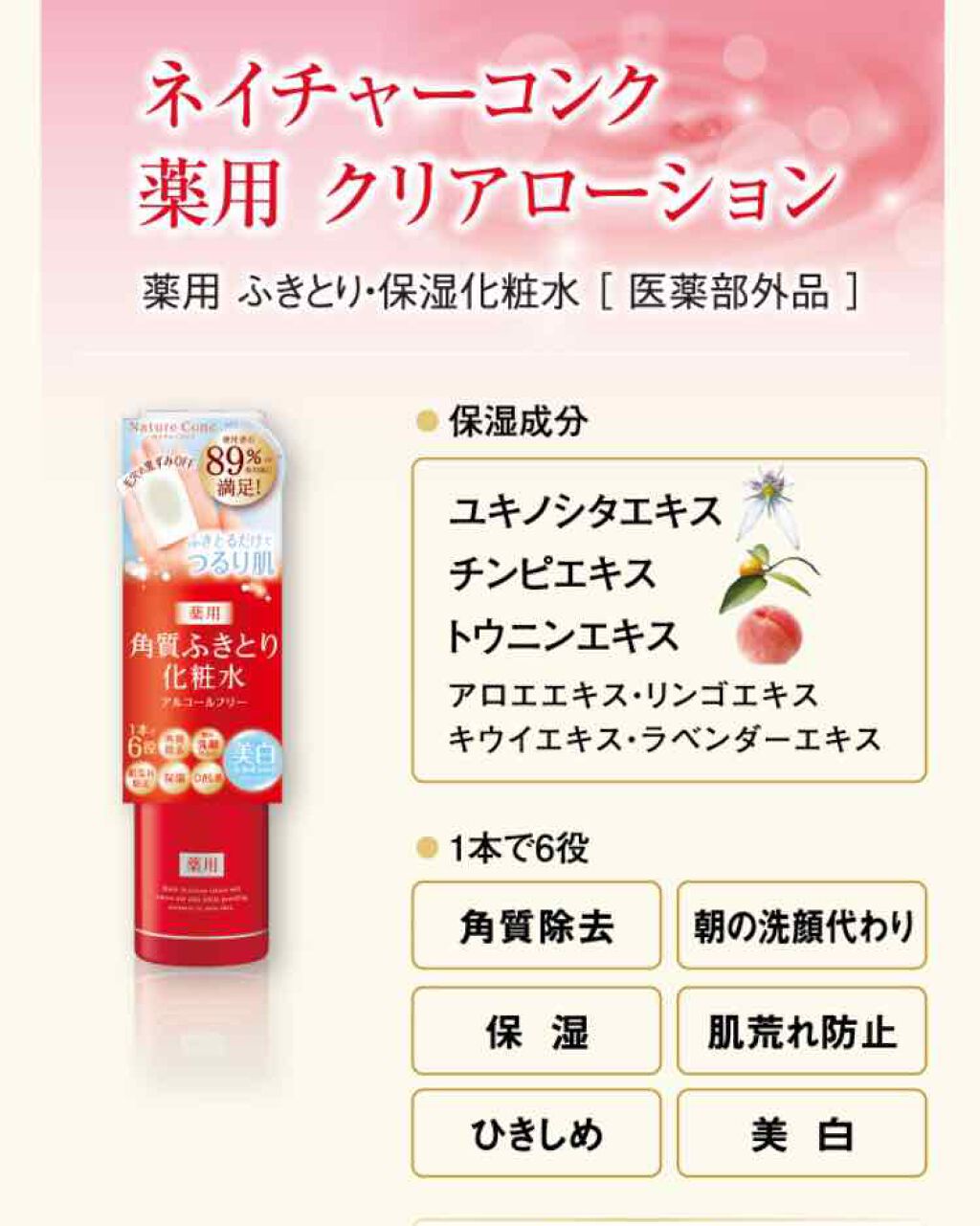 ネイチャーコンク 薬用クリアローション/ネイチャーコンク/拭き取り化粧水を使ったクチコミ（2枚目）