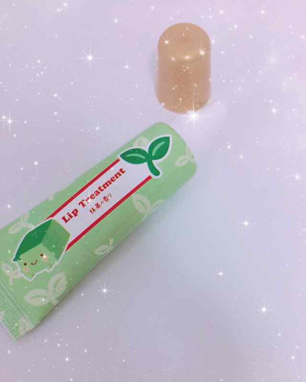 Pure Smile スネイル リップトリートメント チョコレートのクチコミ「ピュアスマイル リップトリートメント はんなり豆腐コラボ 抹茶の香り😊

😍
1.潤う
2.い.....」（2枚目）