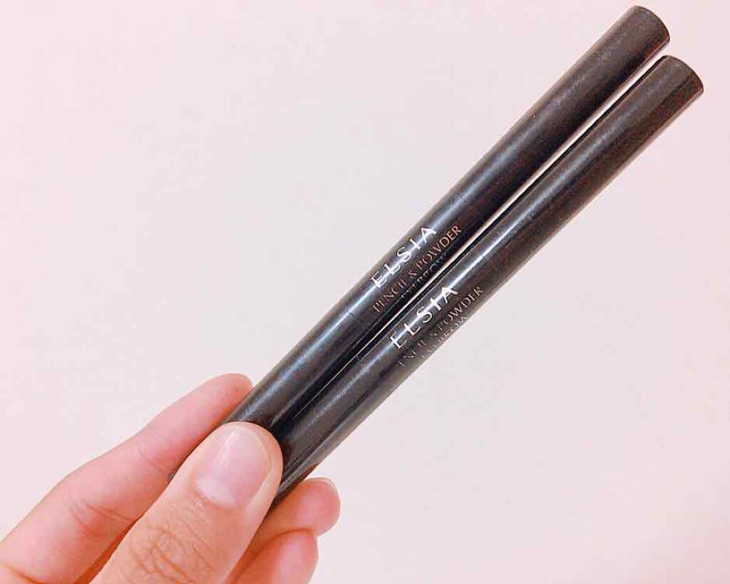 エルシア プラチナム くり出し＆パウダー アイブロウのクチコミ「画像汚くてごめんなさい🙇

カラーはブラウンとグレーです！

ペンシルの芯の硬さは少し硬いくら.....」（1枚目）