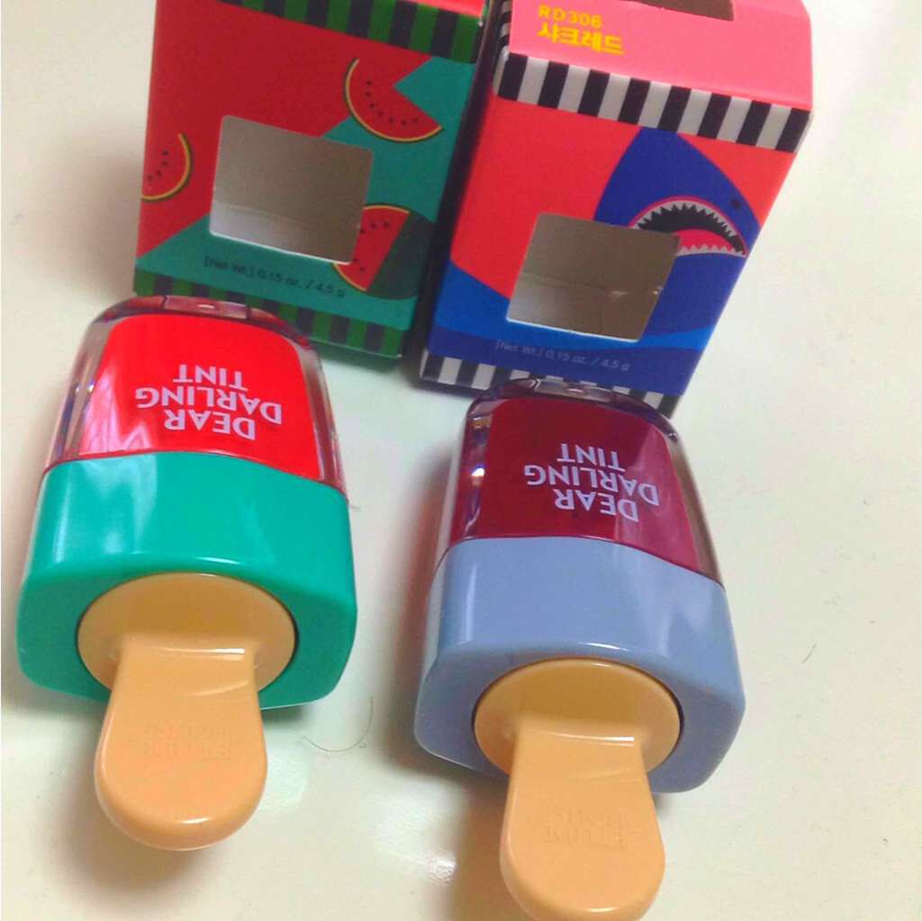 ディアダーリン ウォータージェルティント (アイスティント)/ETUDE/口紅を使ったクチコミ(2枚目)