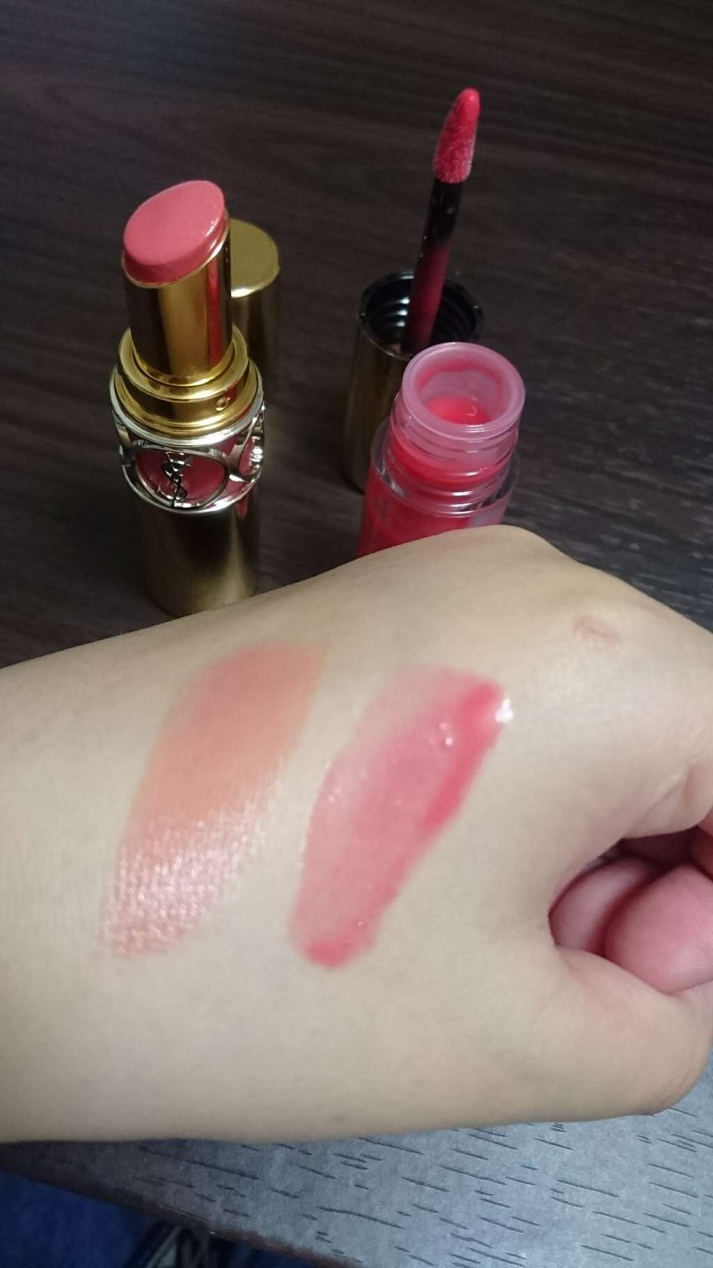 ルージュ ヴォリュプテ シャイン/YVES SAINT LAURENT BEAUTE/口紅を使ったクチコミ(2枚目)