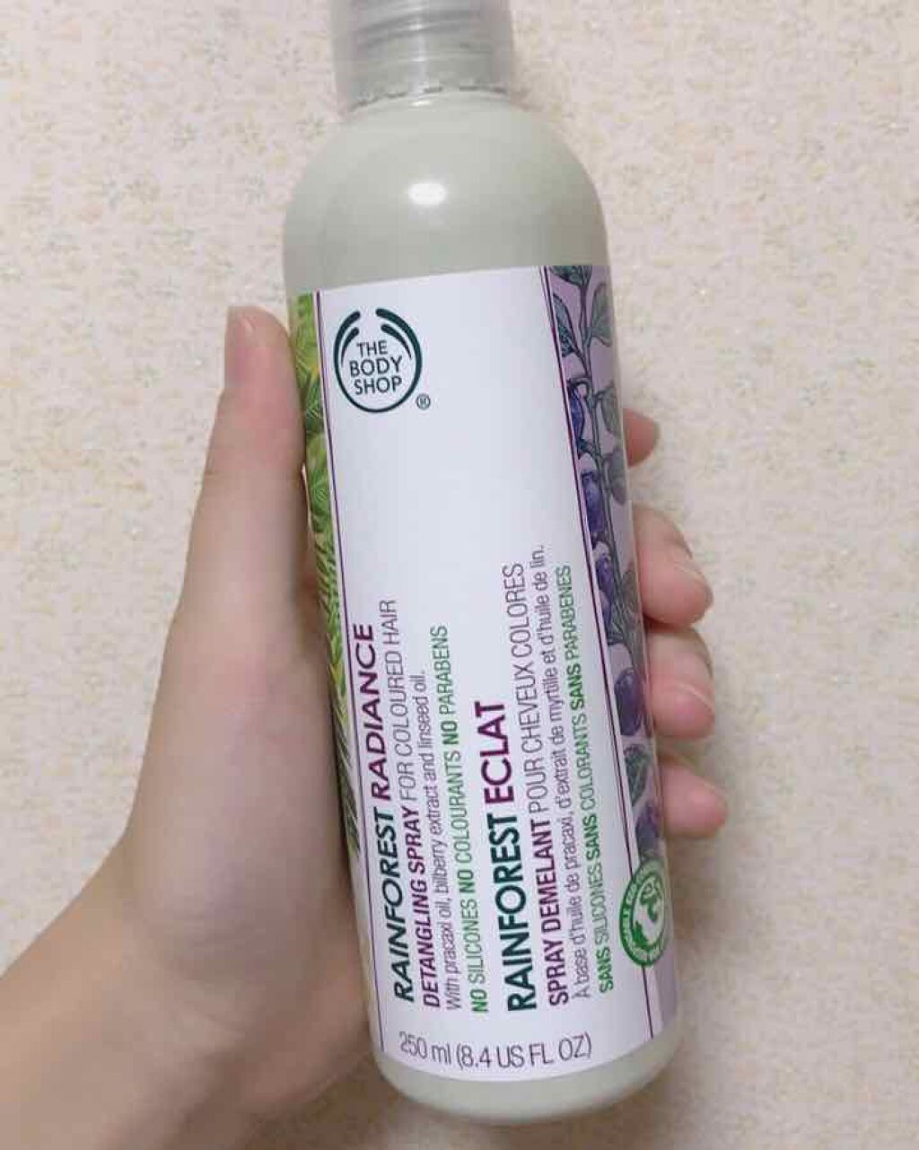 レインフォレスト ラディアンス ディタングリングスプレー/THE BODY SHOP/ヘアオイルを使ったクチコミ（1枚目）