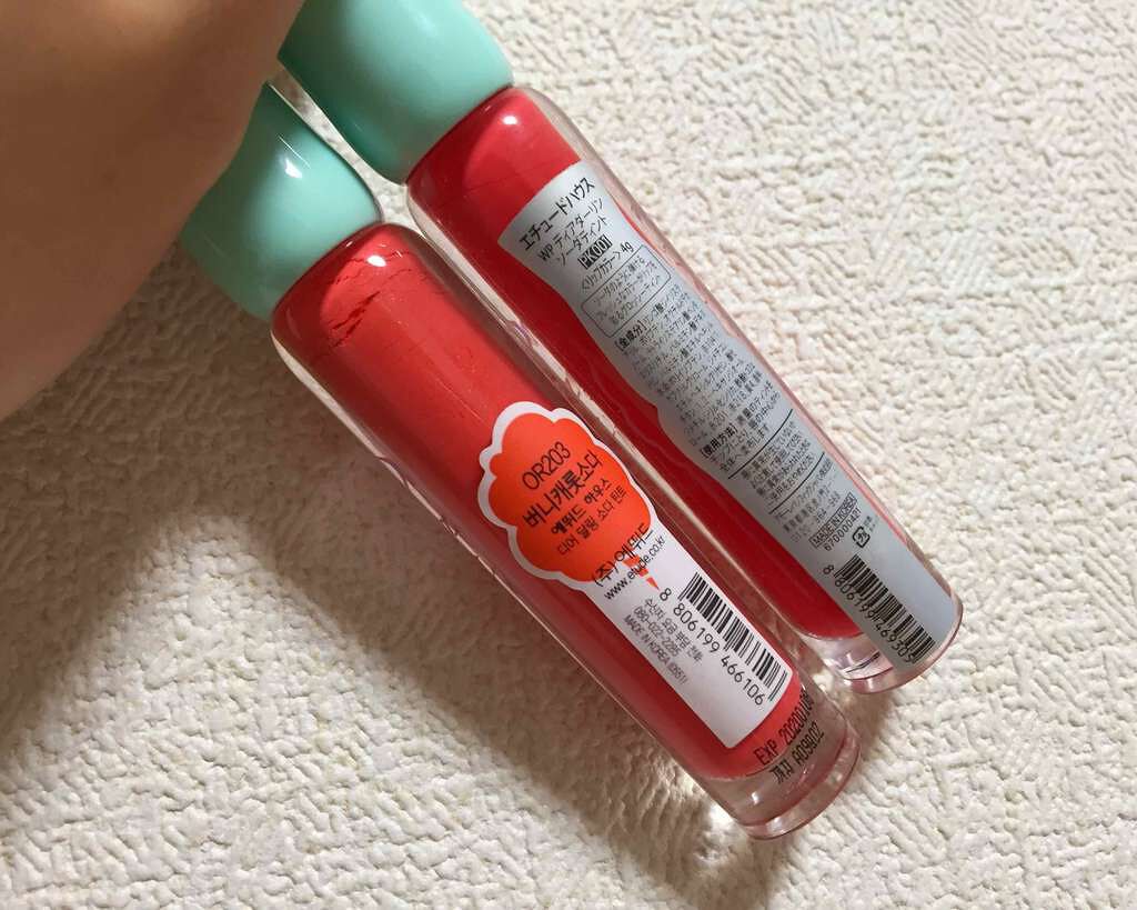 ディアダーリン ウォータージェルティント （アイスティント）/ETUDE/口紅を使ったクチコミ（2枚目）