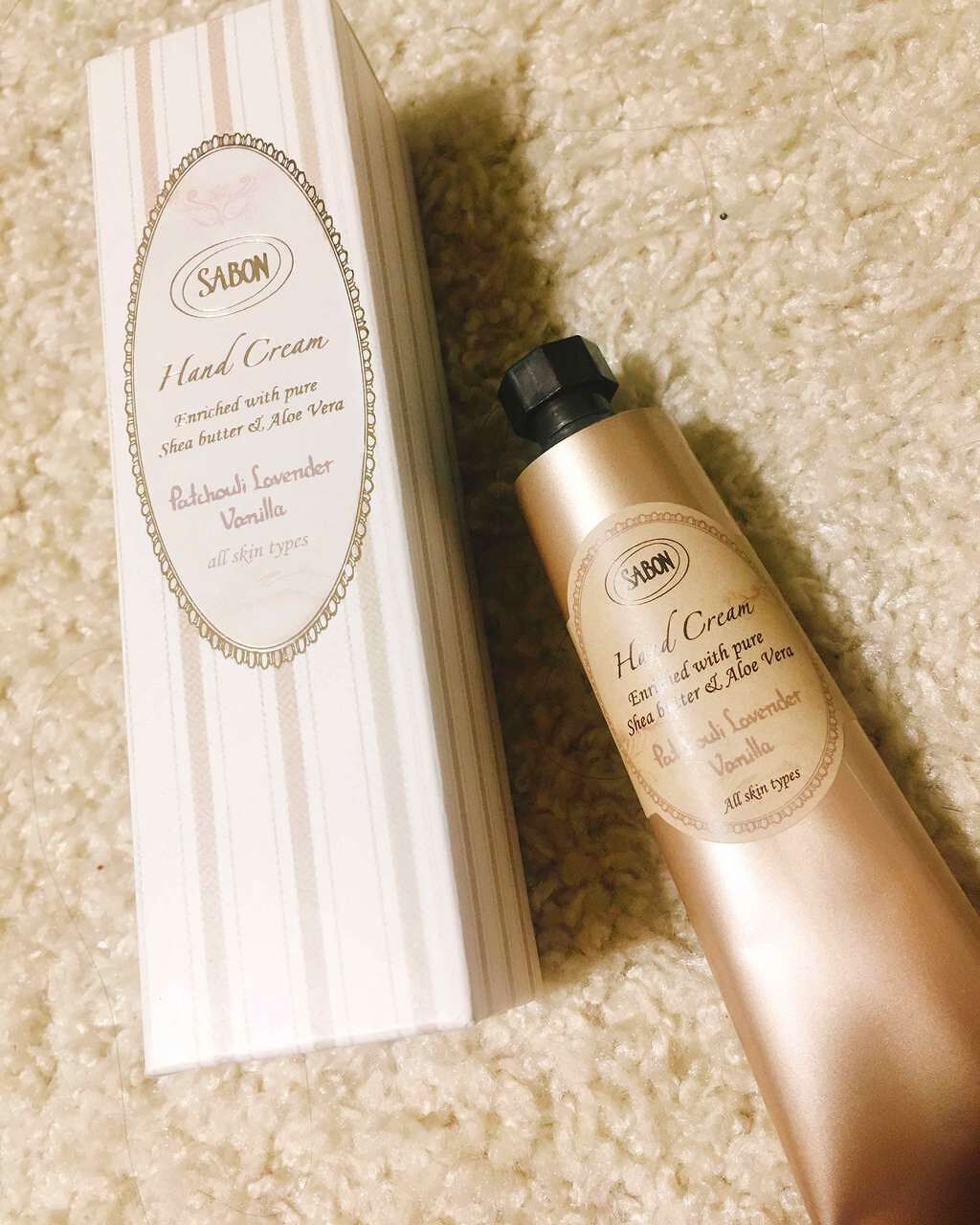 ハンドクリーム パチュリ・ラベンダー・バニラ/SABON/ハンドクリームを使ったクチコミ(1枚目)