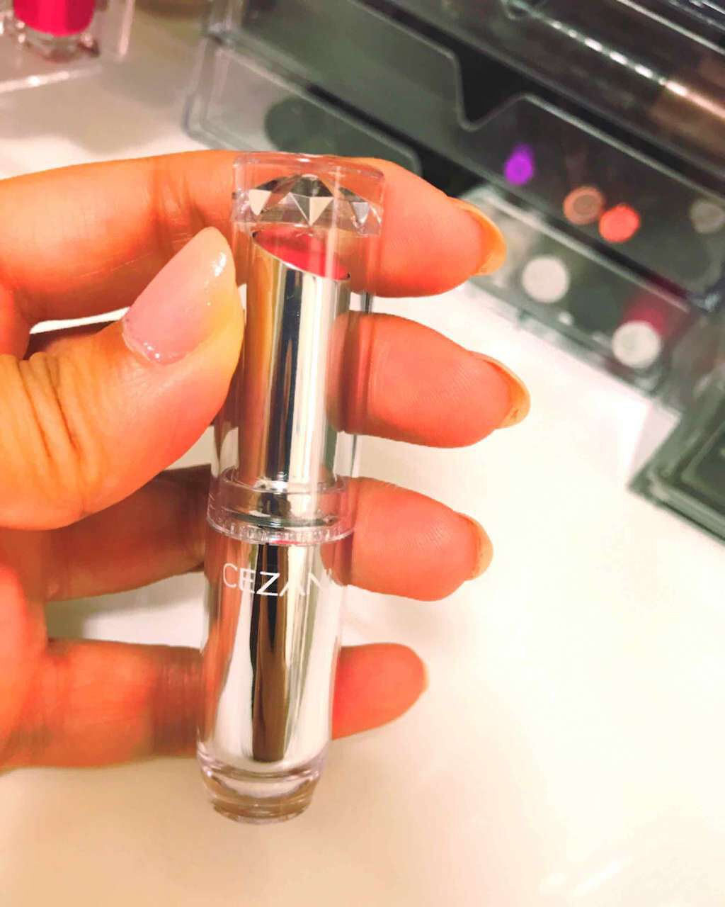 ラスティンググロスリップ/CEZANNE/口紅を使ったクチコミ(1枚目)