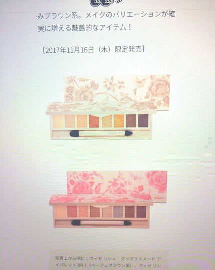 グラマラスヌード アイパレット (クリスマスコフレ 2017)/Visée/メイクアップキットを使ったクチコミ(1枚目)