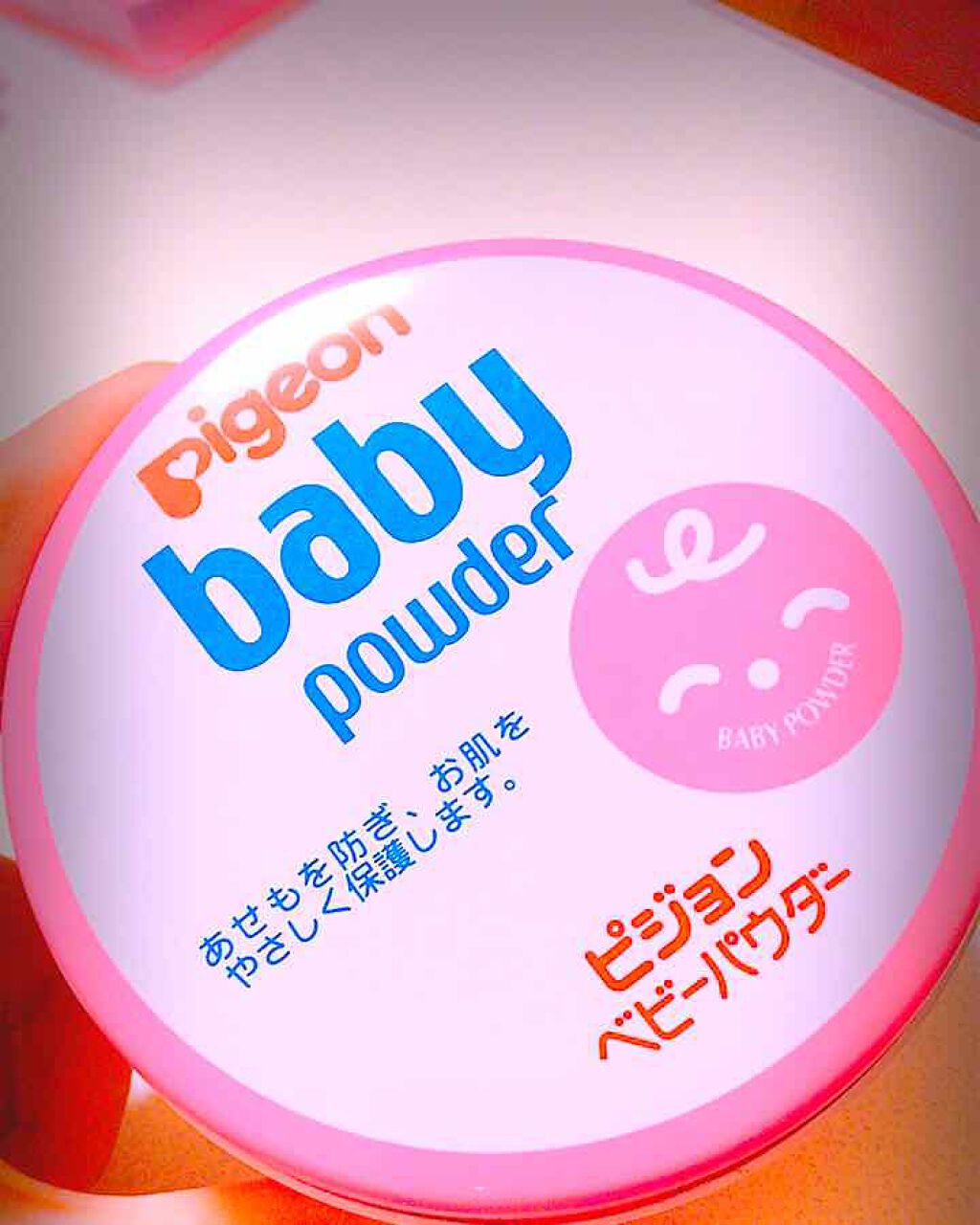 ベビーパウダーEピンク缶/ピジョン/ボディパウダーを使ったクチコミ(1枚目)