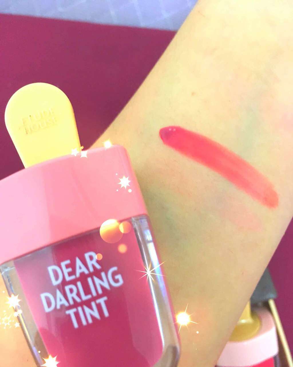 ディアダーリン ウォータージェルティント (アイスティント)/ETUDE/口紅を使ったクチコミ(2枚目)