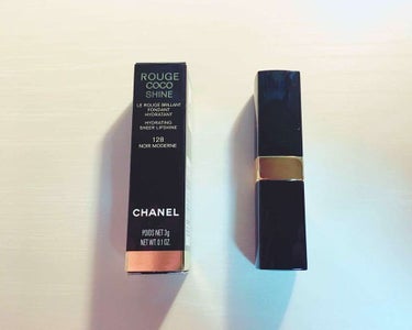 ルージュ ココ シャイン 128 ヌワール モデルヌ/CHANEL/口紅を使ったクチコミ（2枚目）