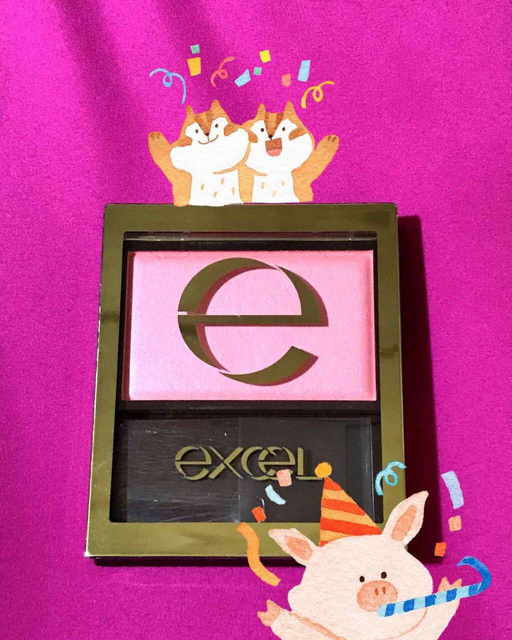 スキニーリッチチーク/excel/パウダーチークを使ったクチコミ(2枚目)