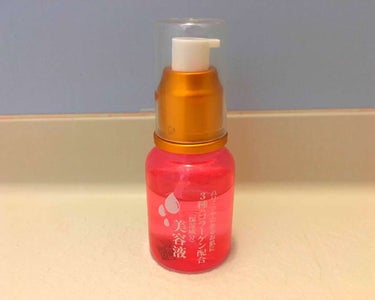 ダイソーで有名な美容液の
コラーゲン（ピンク色のパッケージ）です！

私は肌などには使わず、ワンプッシュ、シャンプーに混ぜて、使用しています。

これを使用した後、いつも通りコンディショナーを付け、タオ