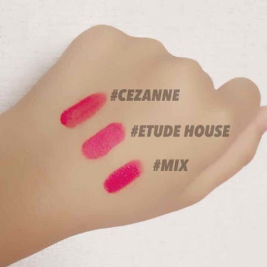 CEZANNE ラスティンググロスリップのクチコミ「私の最近のお気に入りの組み合わせ💭💄
#セザンヌラスティンググロスリップRD1と
#エチュード.....」（2枚目）