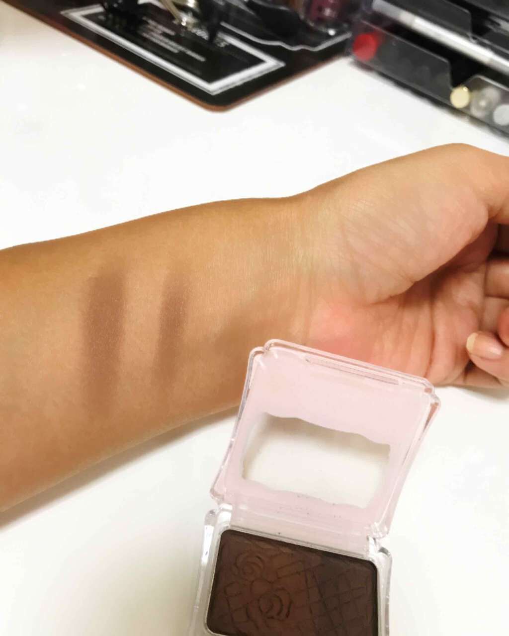 ナチュラルシフォンアイブロウ 02 アーモンドショコラ/キャンメイク/パウダーアイブロウを使ったクチコミ（2枚目）