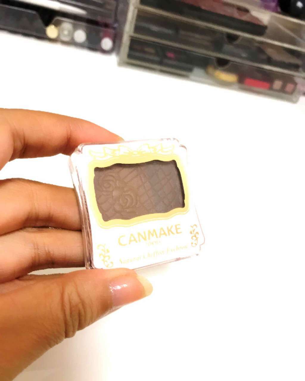 ナチュラルシフォンアイブロウ 02 アーモンドショコラ/キャンメイク/パウダーアイブロウを使ったクチコミ（1枚目）