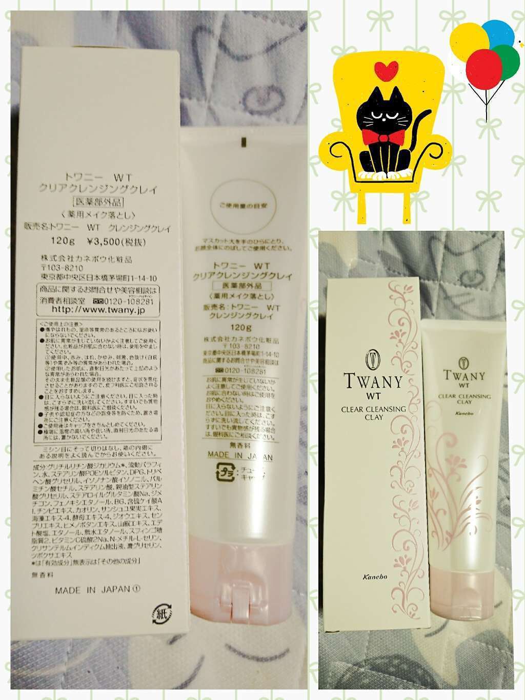WT クリアクレンジングクレイ/TWANY/クレンジングクリームを使ったクチコミ(1枚目)