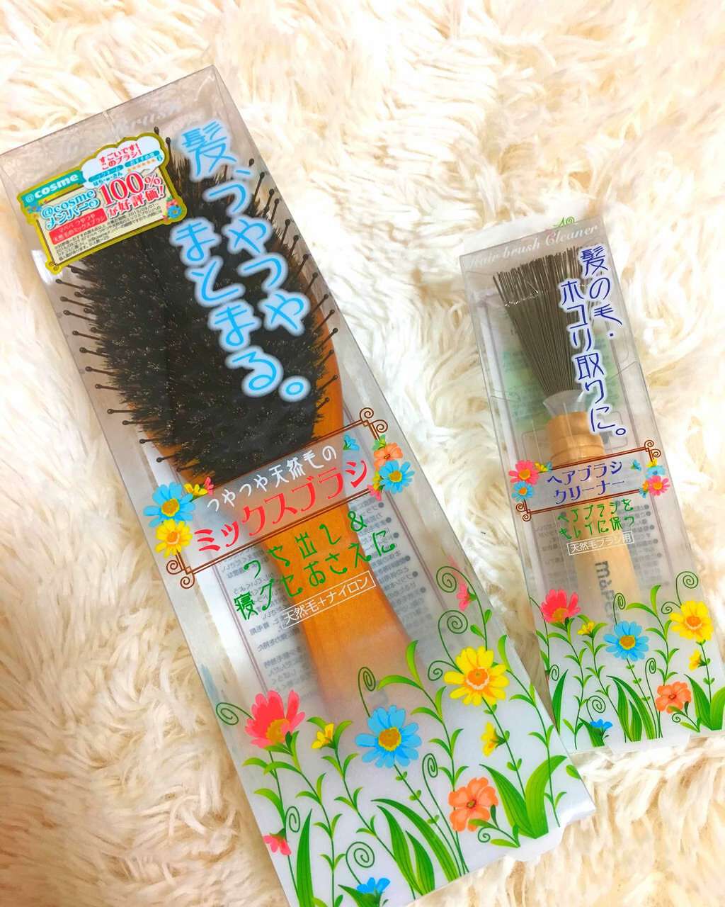 つやつや天然毛のミックスブラシ/マペペ/ヘアブラシを使ったクチコミ(1枚目)