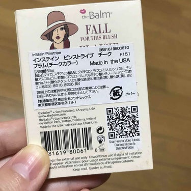 the Balm インステインブラッシュのクチコミ「
💜the Balm 
     インステイン ピンストライプ
     チーク プラム

確.....」（2枚目）