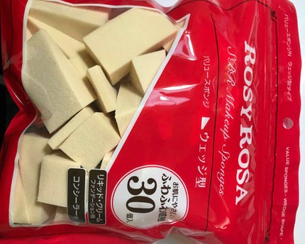 バリュースポンジN ウェッジ型タイプ 30P/ロージーローザ/パフ・スポンジを使ったクチコミ(1枚目)