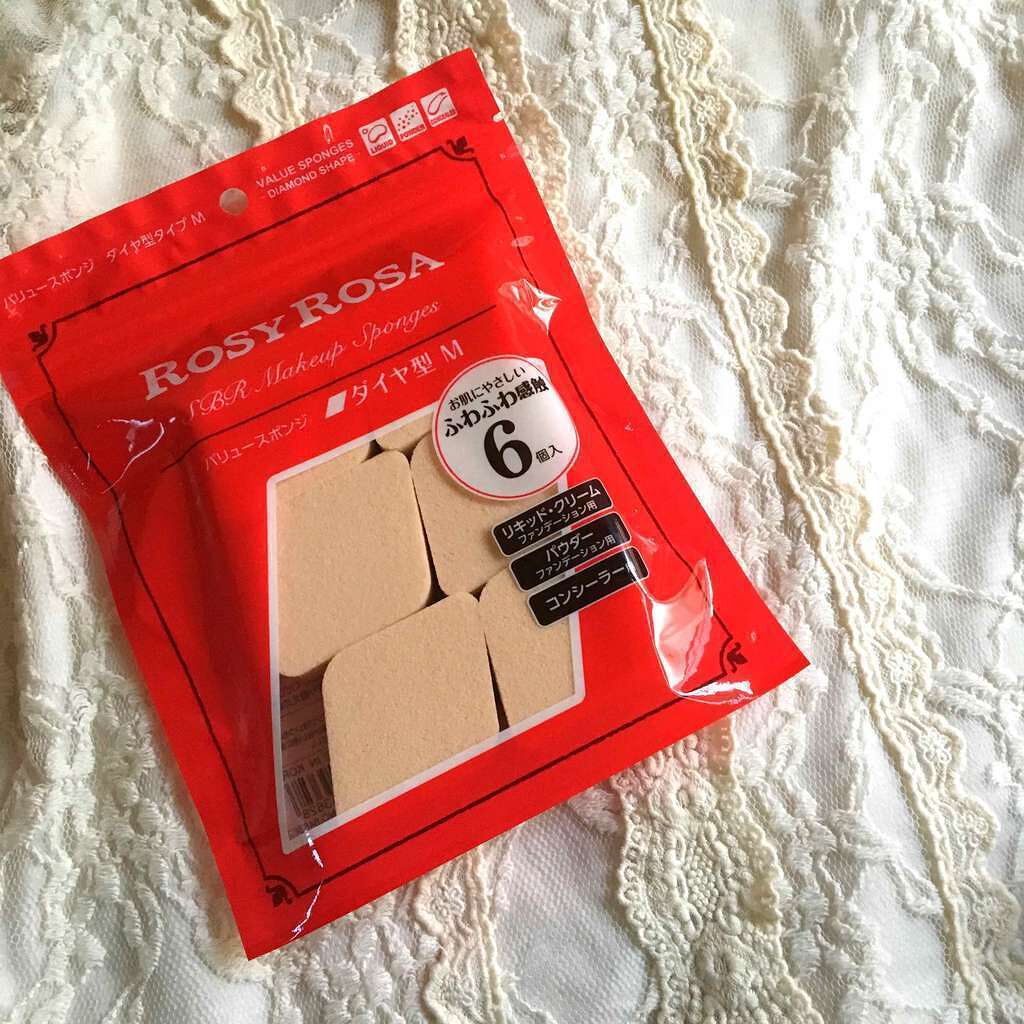 バリュースポンジ ダイヤ型 タイプM 6P/ロージーローザ/パフ・スポンジを使ったクチコミ(1枚目)