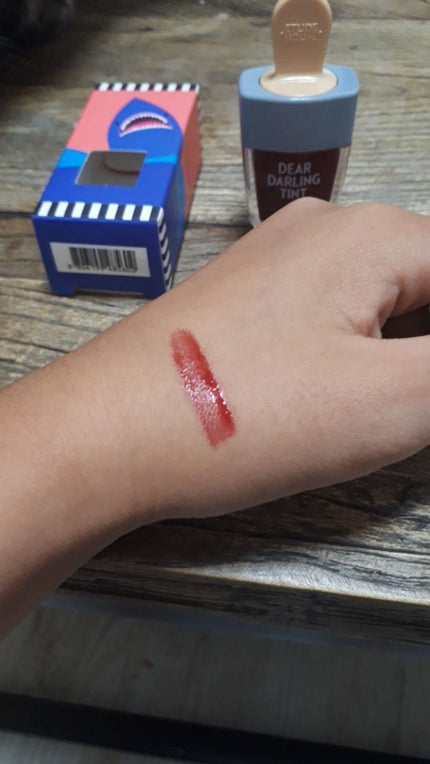 ディアダーリン ウォータージェルティント (アイスティント)/ETUDE/口紅を使ったクチコミ(2枚目)