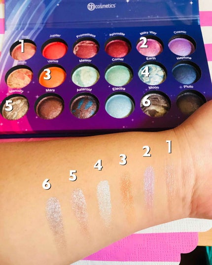 Galaxy Chic Baked Eyeshadow Palette/bh cosmetics/アイシャドウパレットを使ったクチコミ(4枚目)