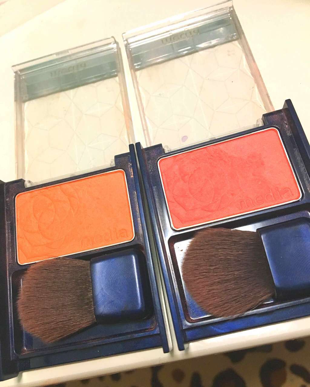 ブライトアップチークN/media/パウダーチークを使ったクチコミ(1枚目)