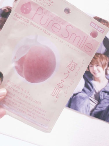 Pure Smile ピーチミルクエッセンスマスクのクチコミ「めっちゃ、しっとりします♡

パケから可愛いよね😳
やっぱパックはピュアスマイル😚..」（2枚目）