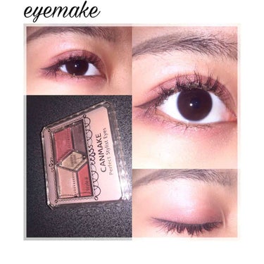 今日のeyemakeです💓
秋っぽくしてみました！

キャンメイク 
パーフェクトスタイリストアイズ１４

１．ベースの色をアイホール全体に塗る
２．Style1を二重幅より少し広めに塗る
３．Styl