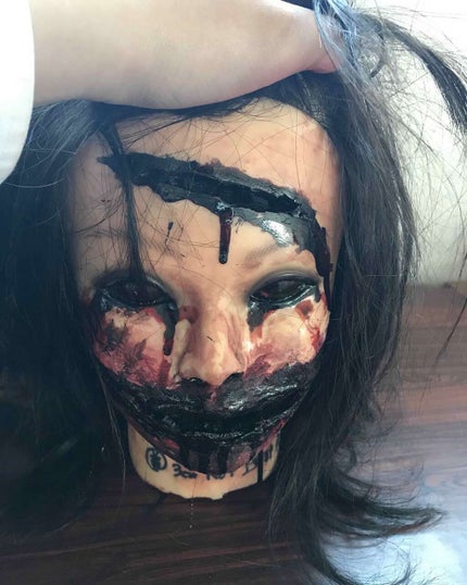 ハロウィンメイク 血のり/DAISO/パウダーファンデーションを使ったクチコミ(4枚目)