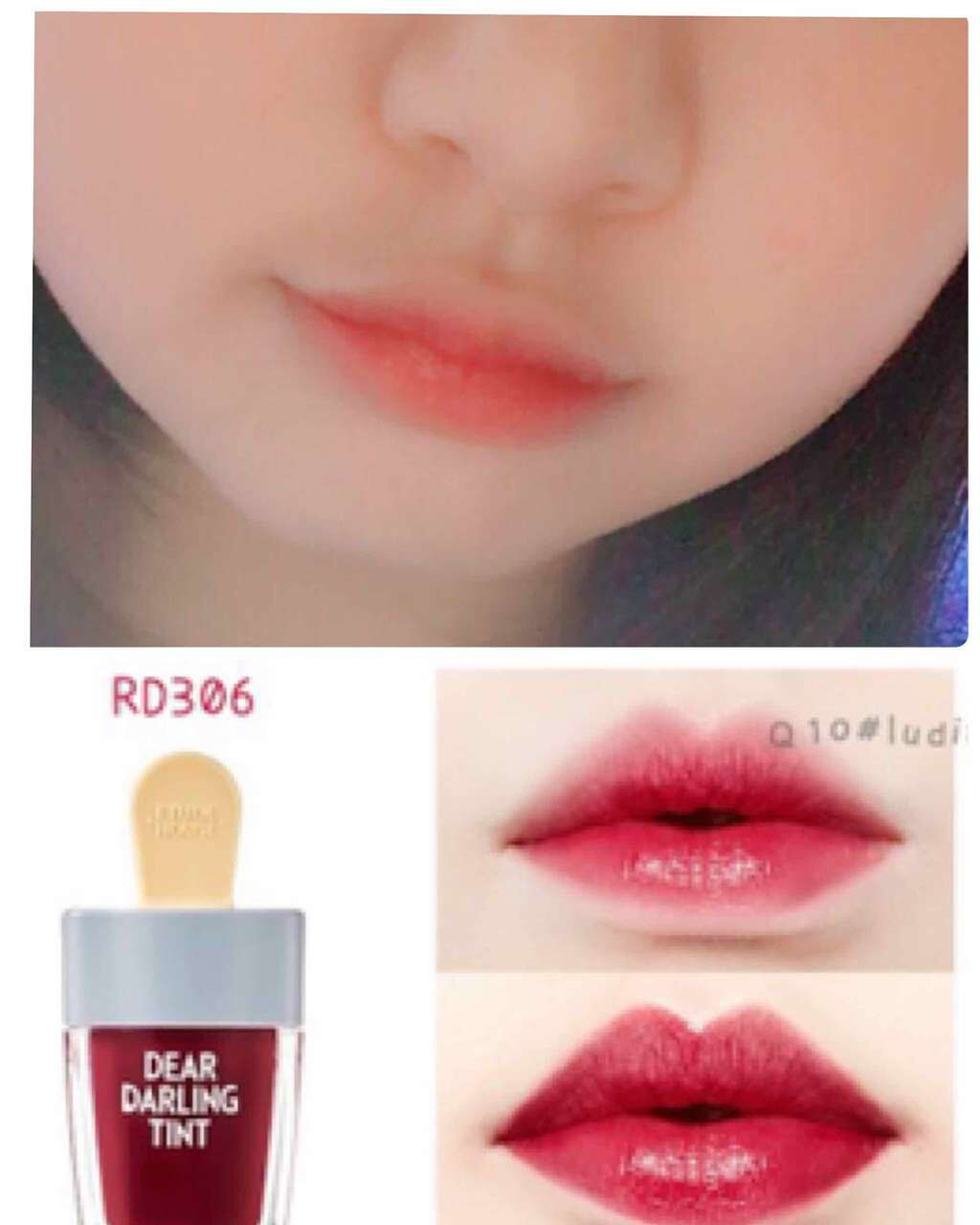 ディアダーリン ウォータージェルティント （アイスティント）/ETUDE/口紅を使ったクチコミ（2枚目）