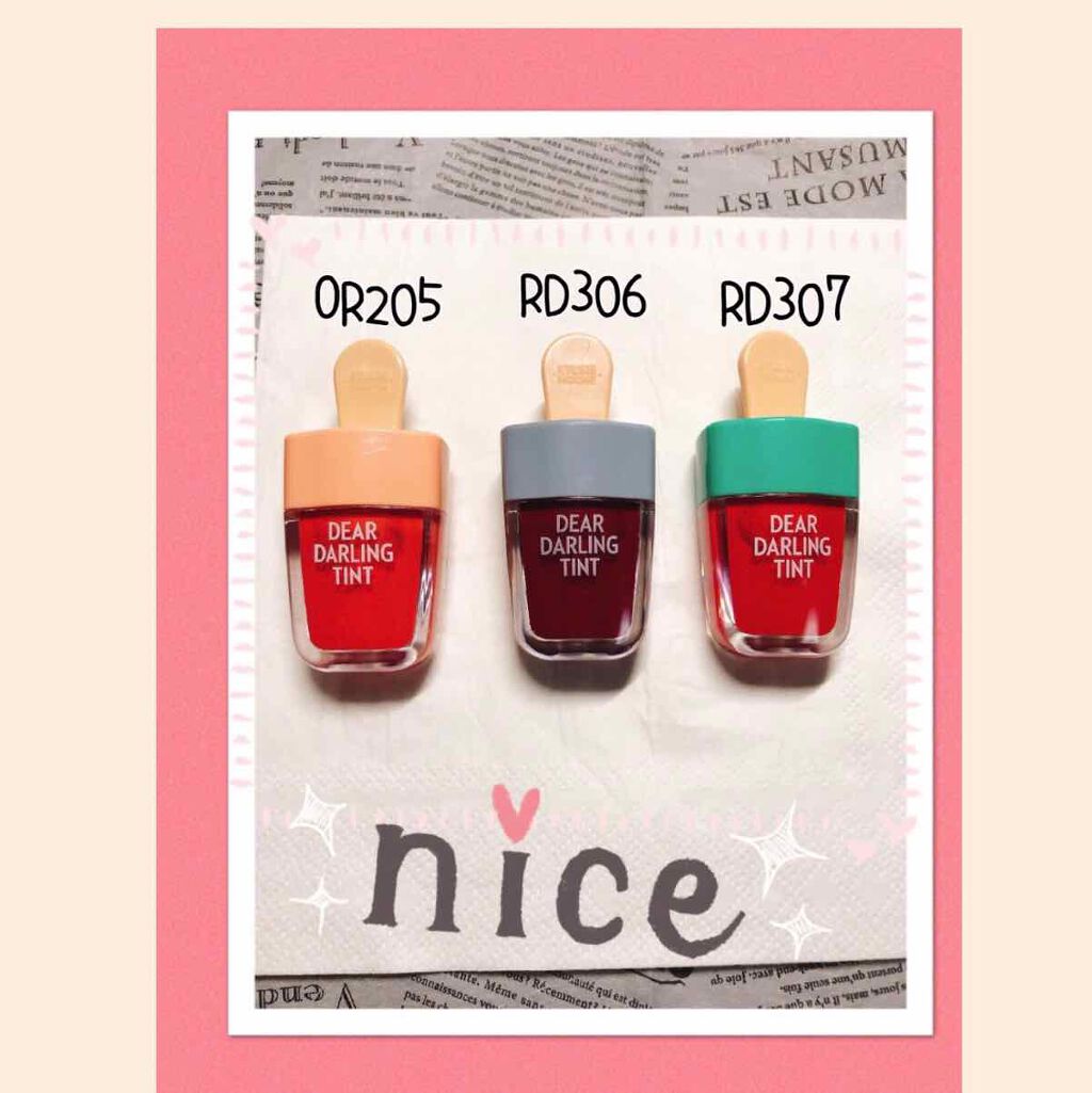 ディアダーリン ウォータージェルティント (アイスティント)/ETUDE/口紅を使ったクチコミ(1枚目)