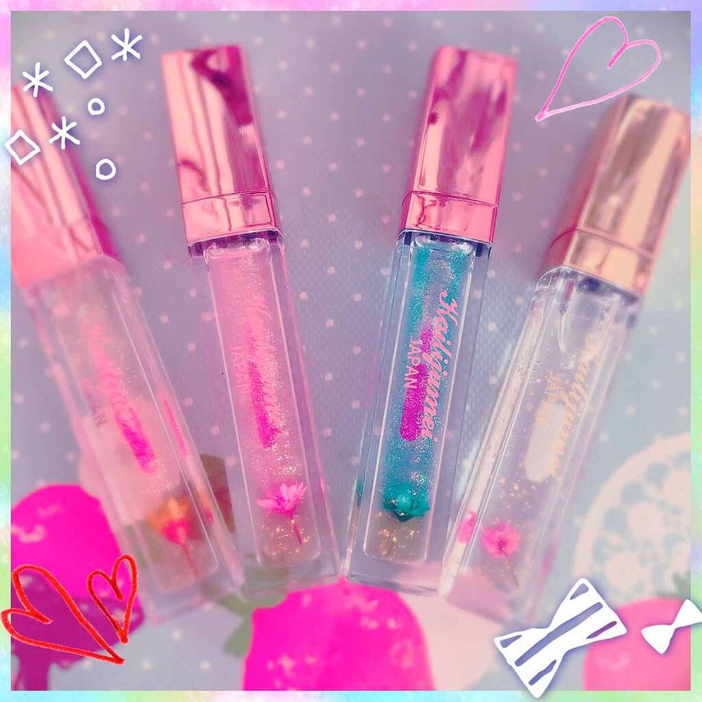 フラワーリップグロス ブルー（ラメ）/Kailijumei/リップグロスを使ったクチコミ（1枚目）