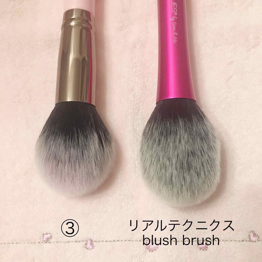 ピンク色 メイクブラシ15本セット/SIXPLUS/メイクブラシを使ったクチコミ(4枚目)