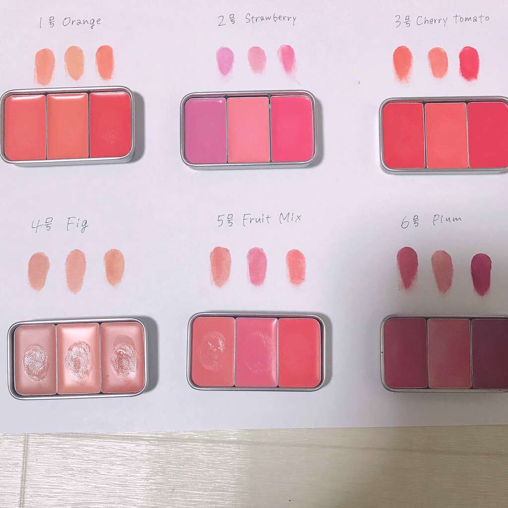 フレッシュフルーツ リップ&チーク トリオ/SKINFOOD/ジェル・クリームチークを使ったクチコミ(2枚目)